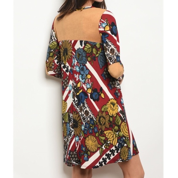 Trendy Elbow Patch Tunic Dress - Picture 3 of 3